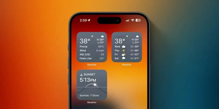 widgets de clima para iPhone com iOS 17.2